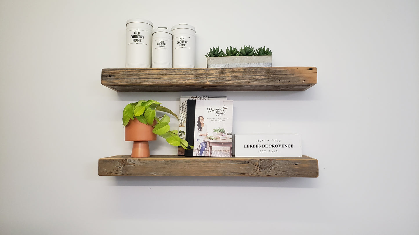 100% AUTHENTIC RECLAIMED WOOD Floating Shelf, Barn wood Shelf, Industrial, Rustic, Wall, Wooden, Mid Century Modern, Vintage, Farmhouse