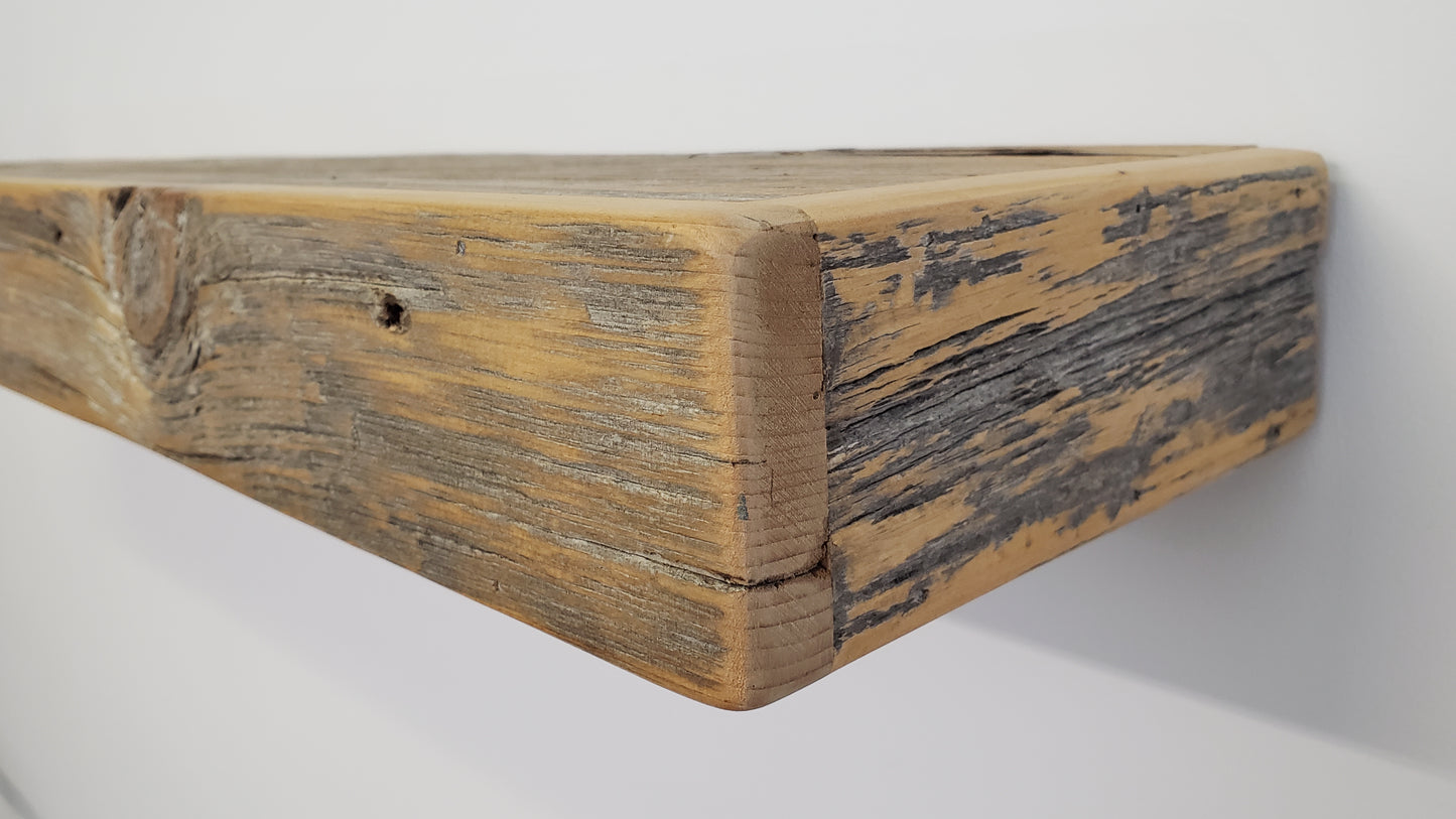 100% AUTHENTIC RECLAIMED WOOD Floating Shelf, Barn wood Shelf, Industrial, Rustic, Wall, Wooden, Mid Century Modern, Vintage, Farmhouse