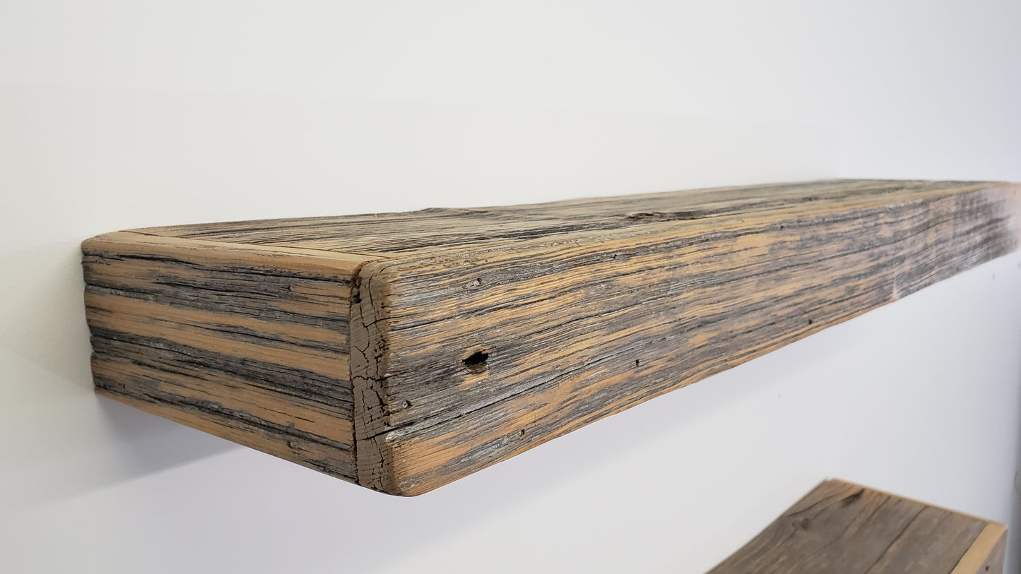 100% AUTHENTIC RECLAIMED WOOD Floating Shelf, Barn wood Shelf, Industrial, Rustic, Wall, Wooden, Mid Century Modern, Vintage, Farmhouse