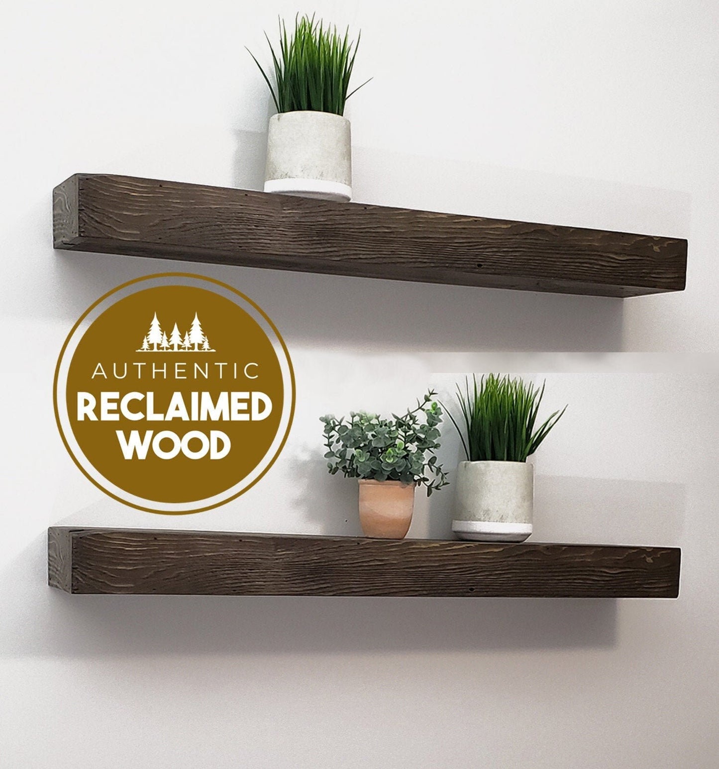 100% AUTHENTIC RECLAIMED WOOD Floating Shelf, Barn wood Shelf, Industrial, Rustic, Wall, Wooden, Mid Century Modern, Vintage, Farmhouse