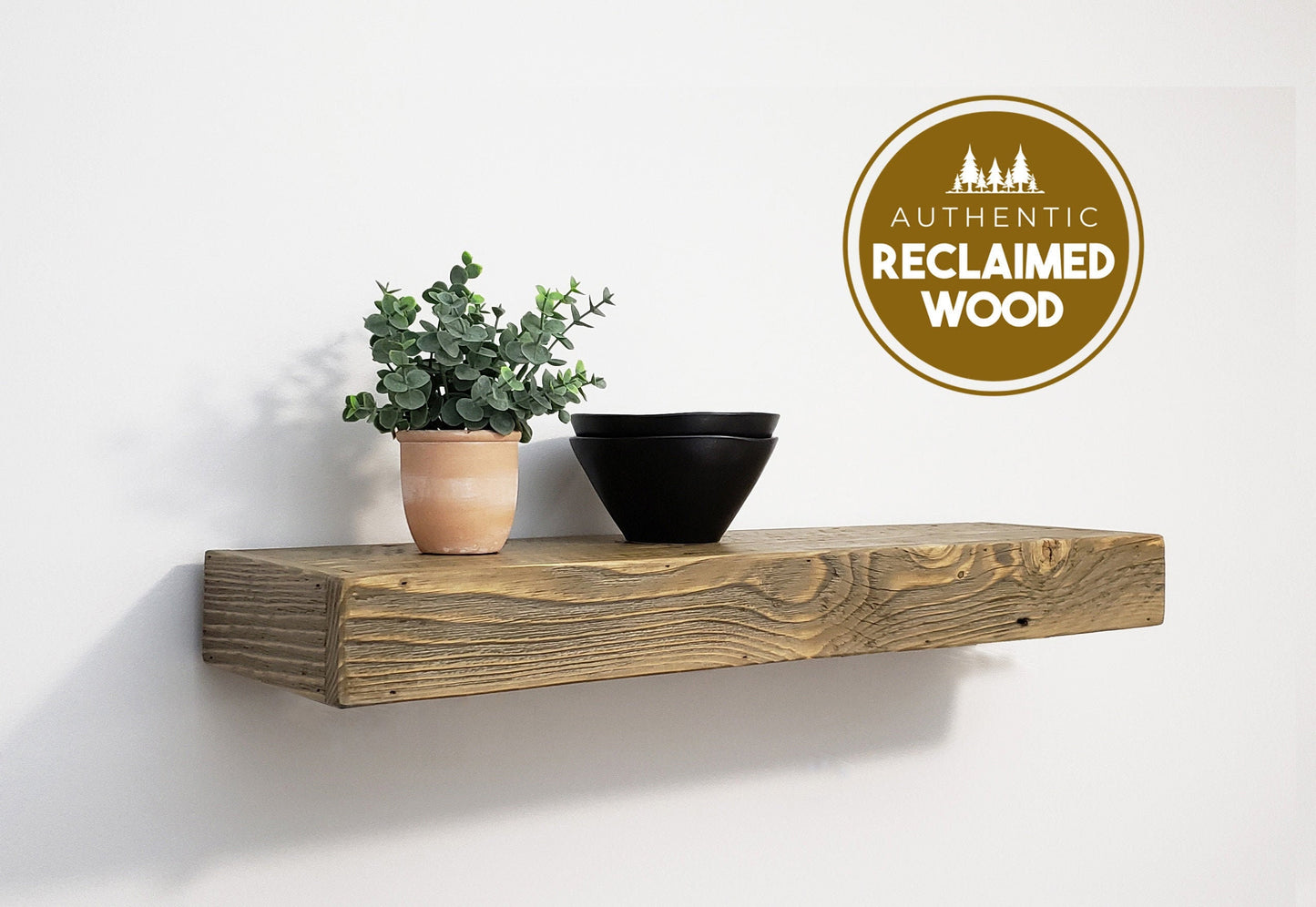 100% AUTHENTIC RECLAIMED WOOD Floating Shelf, Barn wood Shelf, Industrial, Rustic, Wall, Wooden, Mid Century Modern, Vintage, Farmhouse