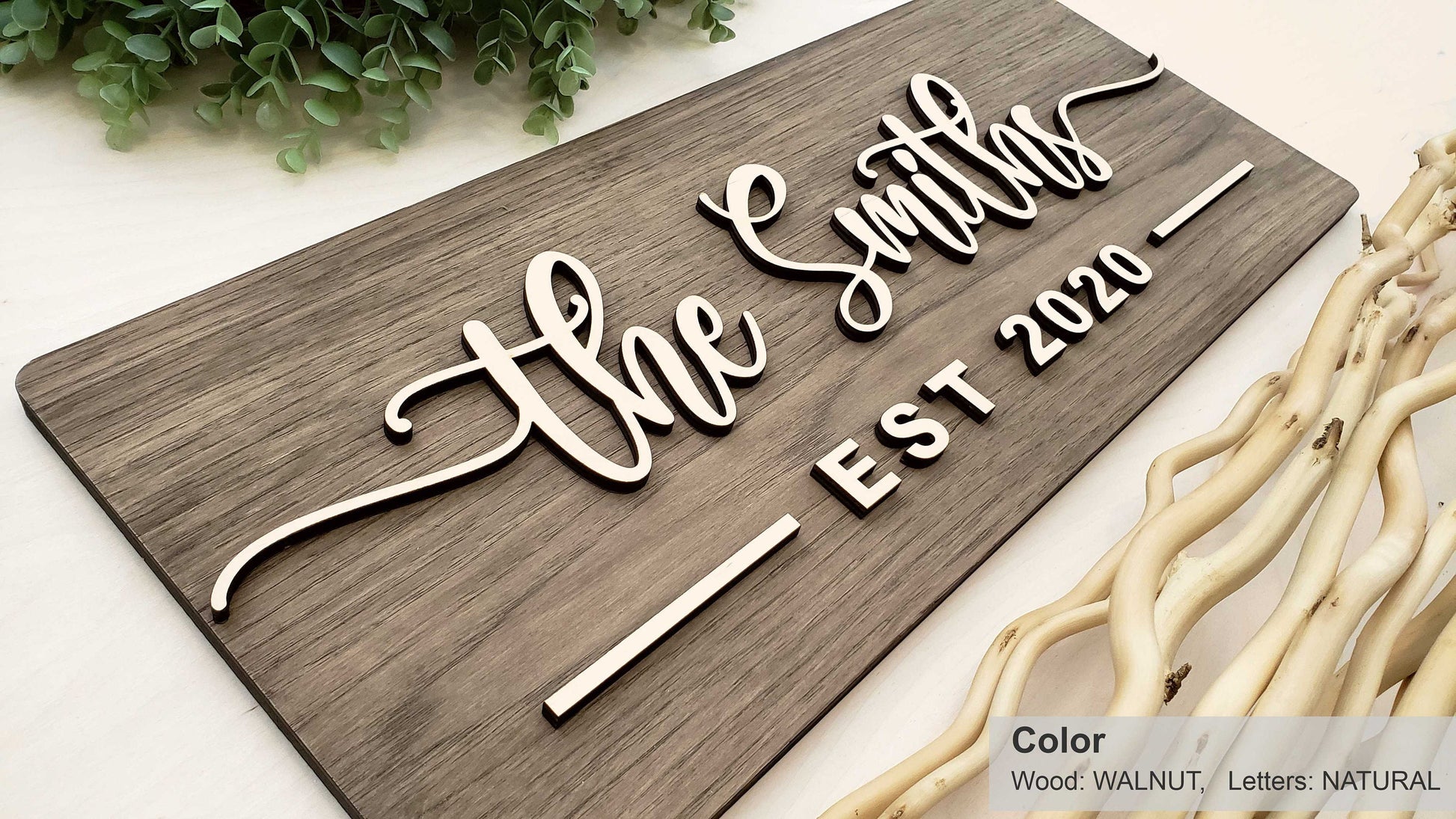 Personalized Farmhouse Wooden Sign | Last Name Sign | Wedding, Anniversary, or Christmas Gift | Rustic Home Decor