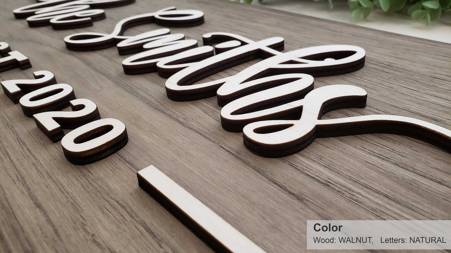 Personalized Farmhouse Wooden Sign | Last Name Sign | Wedding, Anniversary, or Christmas Gift | Rustic Home Decor