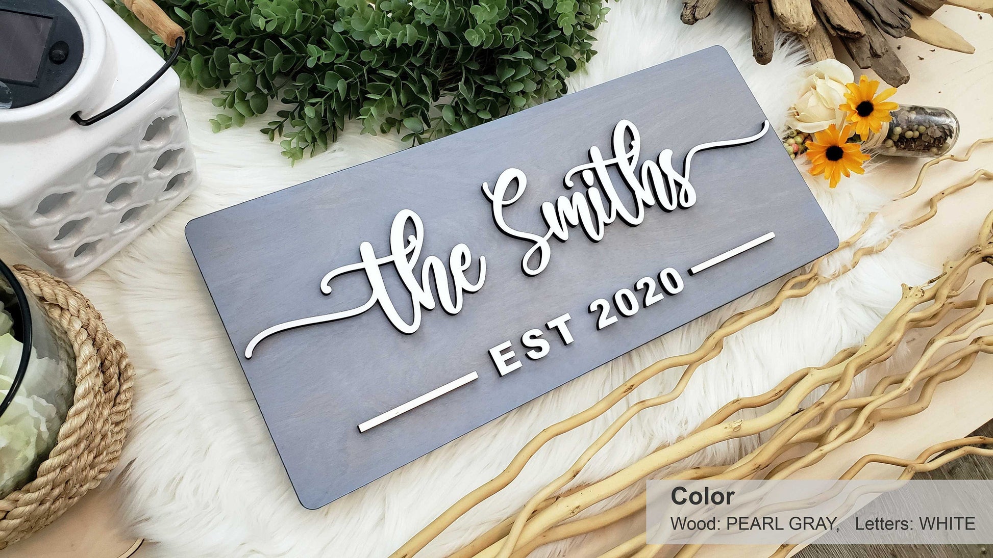 Personalized Farmhouse Wooden Sign | Last Name Sign | Wedding, Anniversary, or Christmas Gift | Rustic Home Decor
