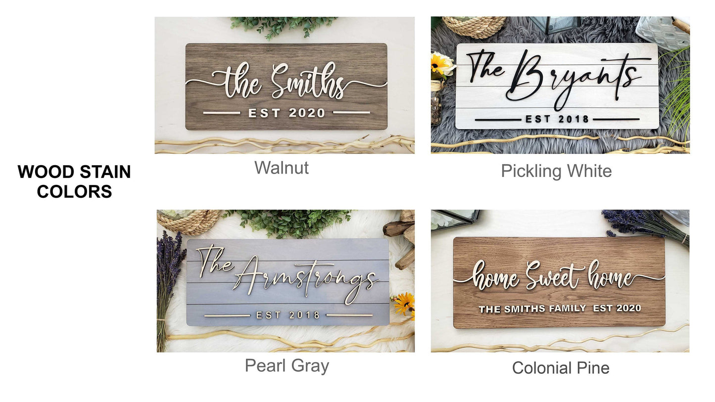 Personalized Farmhouse Wooden Sign | Last Name Sign | Wedding, Anniversary, or Christmas Gift | Home Sweet Home Sign