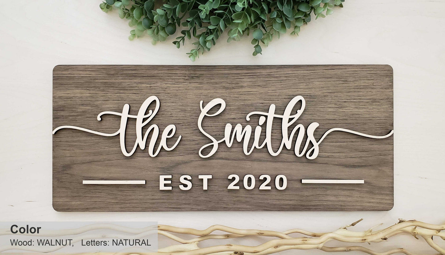 Personalized Farmhouse Wooden Sign | Last Name Sign | Wedding, Anniversary, or Christmas Gift | Rustic Home Decor