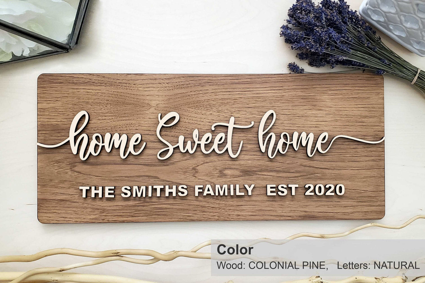 Personalized Farmhouse Wooden Sign | Last Name Sign | Wedding, Anniversary, or Christmas Gift | Home Sweet Home Sign