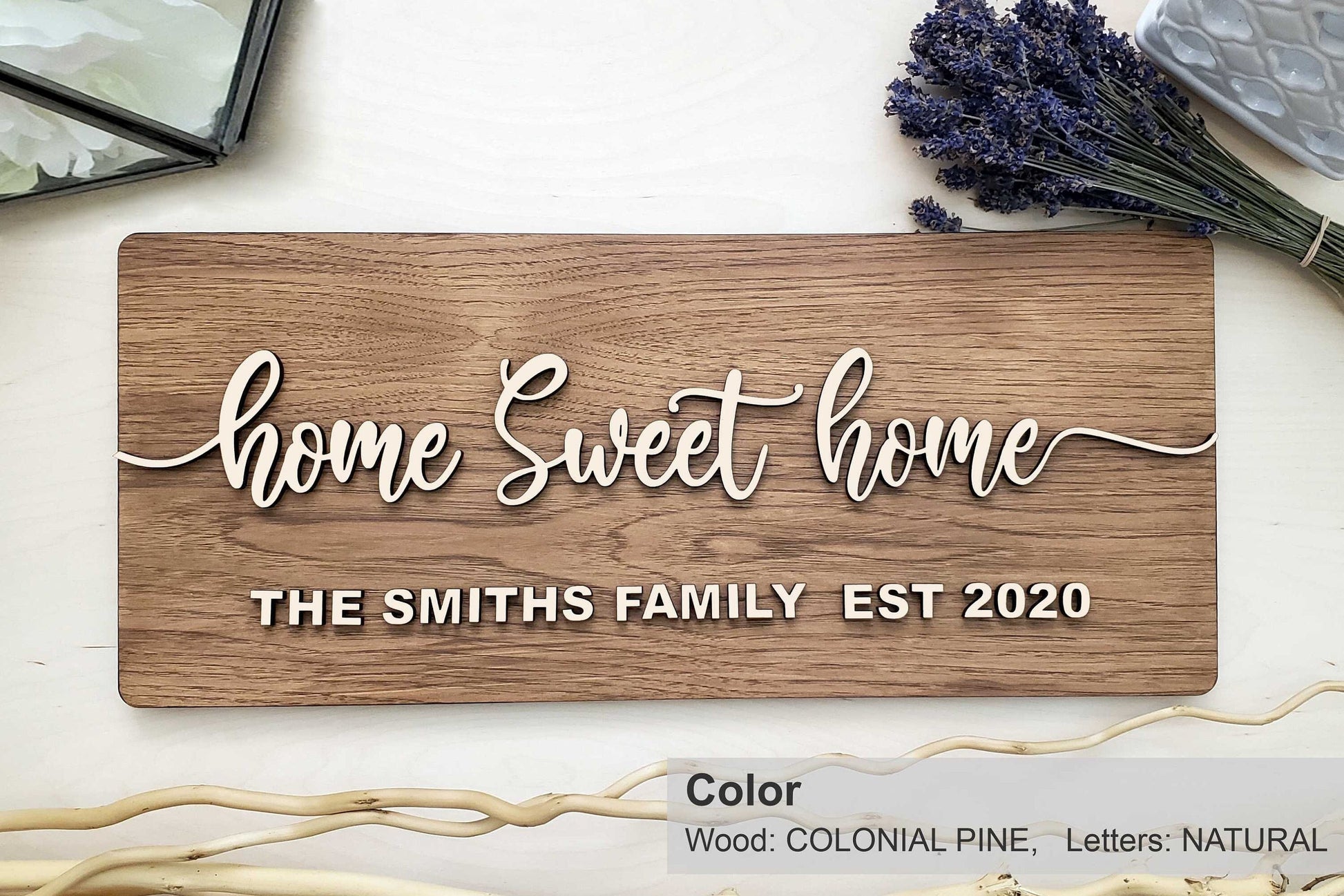 Personalized Farmhouse Wooden Sign | Last Name Sign | Wedding, Anniversary, or Christmas Gift | Home Sweet Home Sign