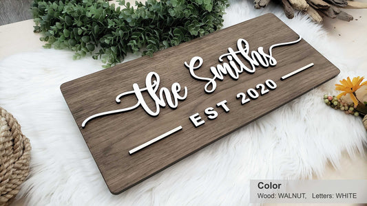 Personalized Farmhouse Wooden Sign | Last Name Sign | Wedding, Anniversary, or Christmas Gift | Rustic Home Decor