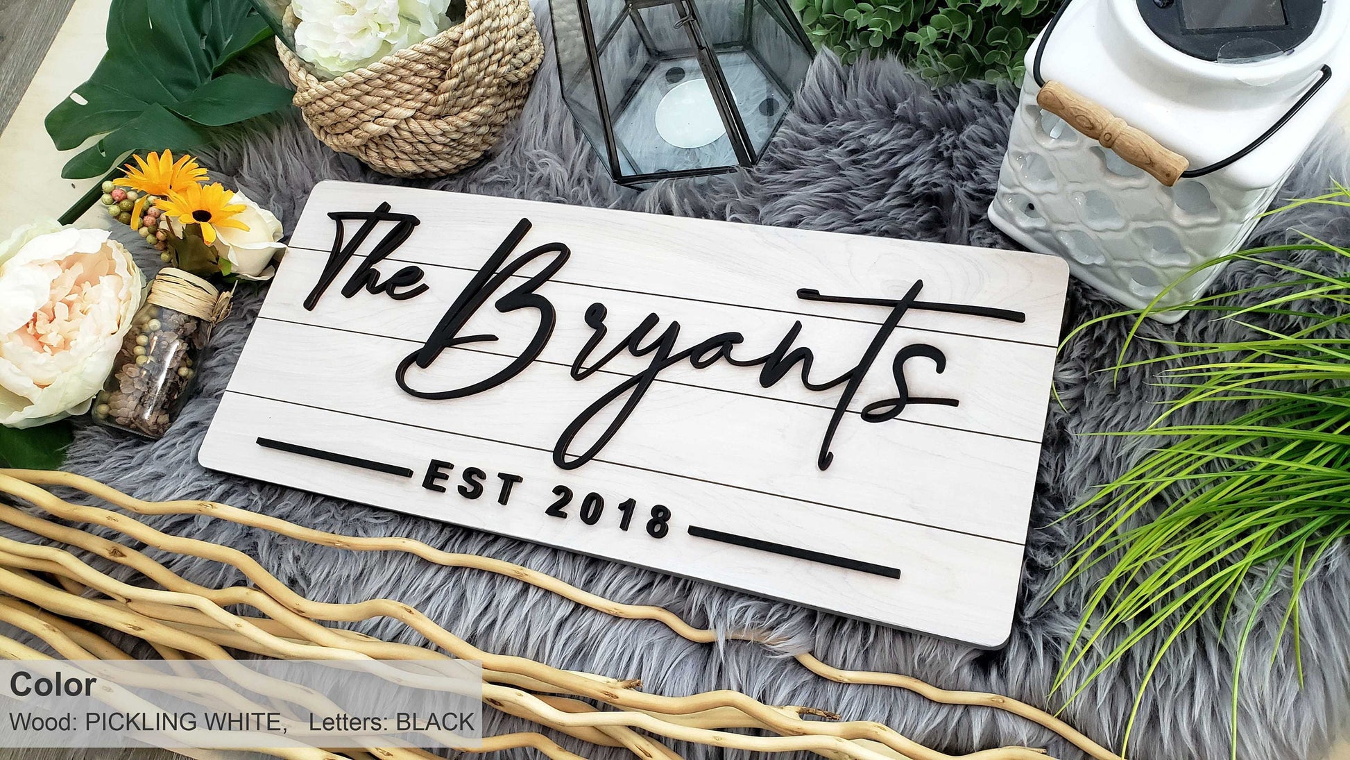 Personalized Farmhouse Wooden Sign | Last Name Sign | Wedding, Anniversary, or Christmas Gift | Rustic Home Decor