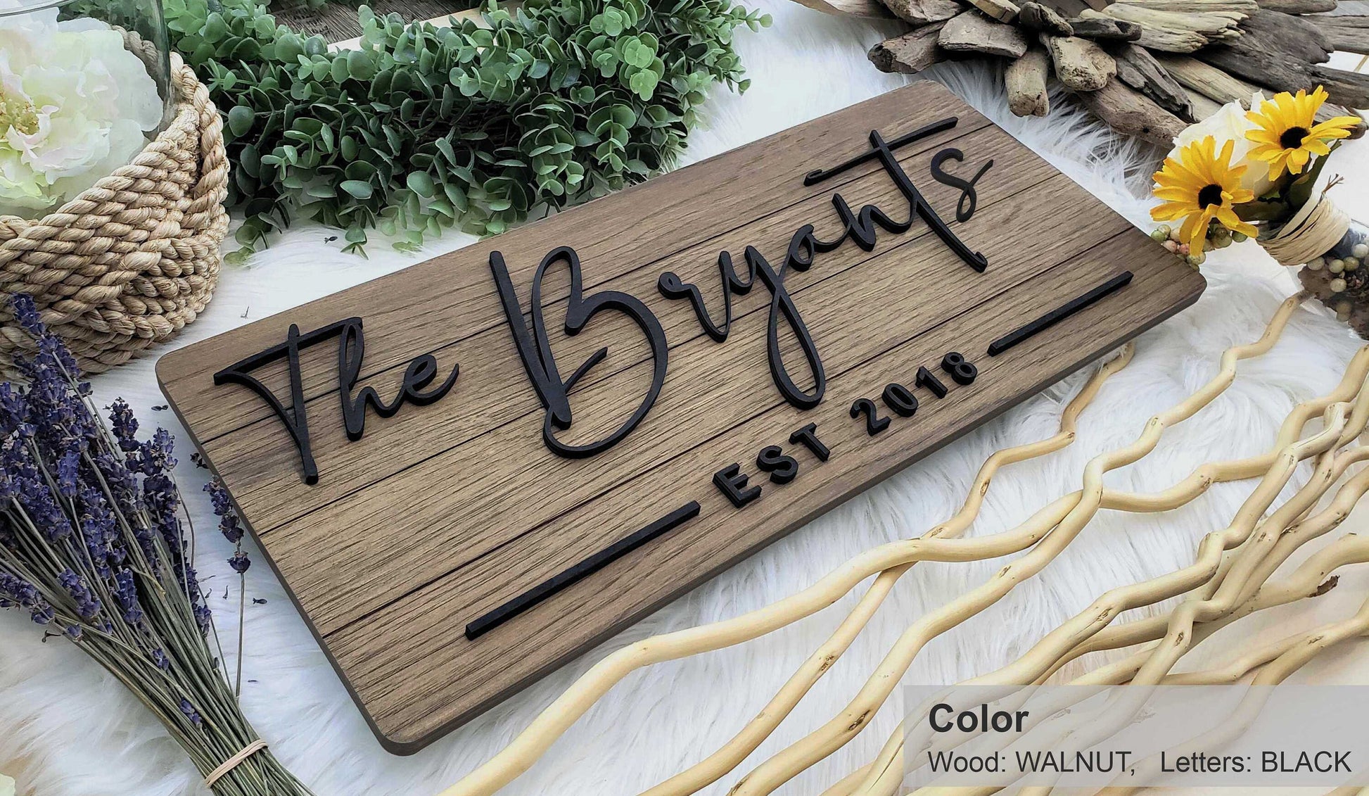 Personalized Farmhouse Wooden Sign | Last Name Sign | Wedding, Anniversary, or Christmas Gift | Rustic Home Decor