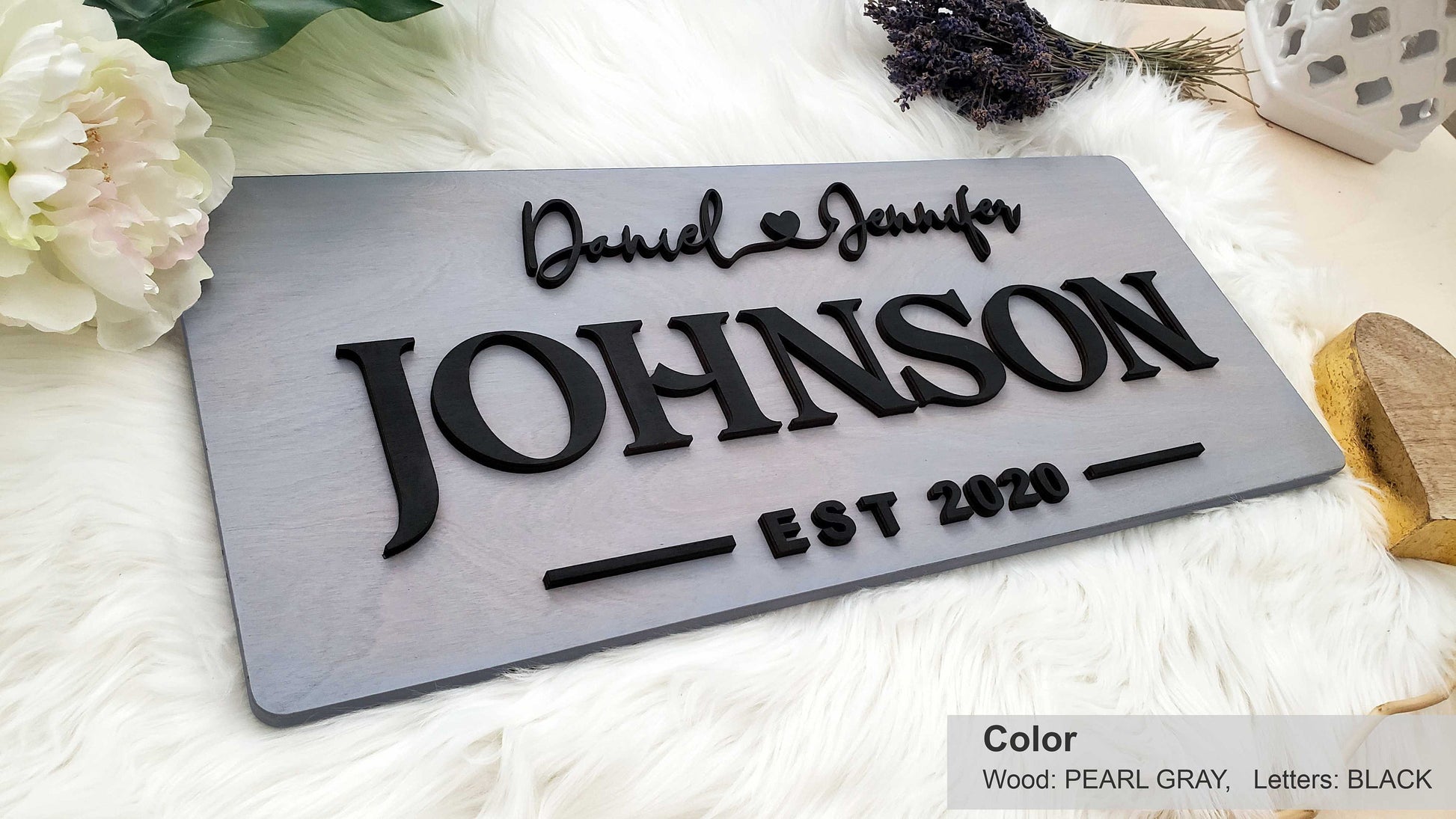 Personalized Farmhouse Wooden Sign | Last Name Sign | Wedding, Anniversary, or Christmas Gift | Rustic Home Decor