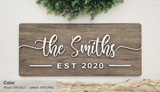 Personalized Farmhouse Wooden Sign | Last Name Sign | Wedding, Anniversary, or Christmas Gift | Rustic Home Decor