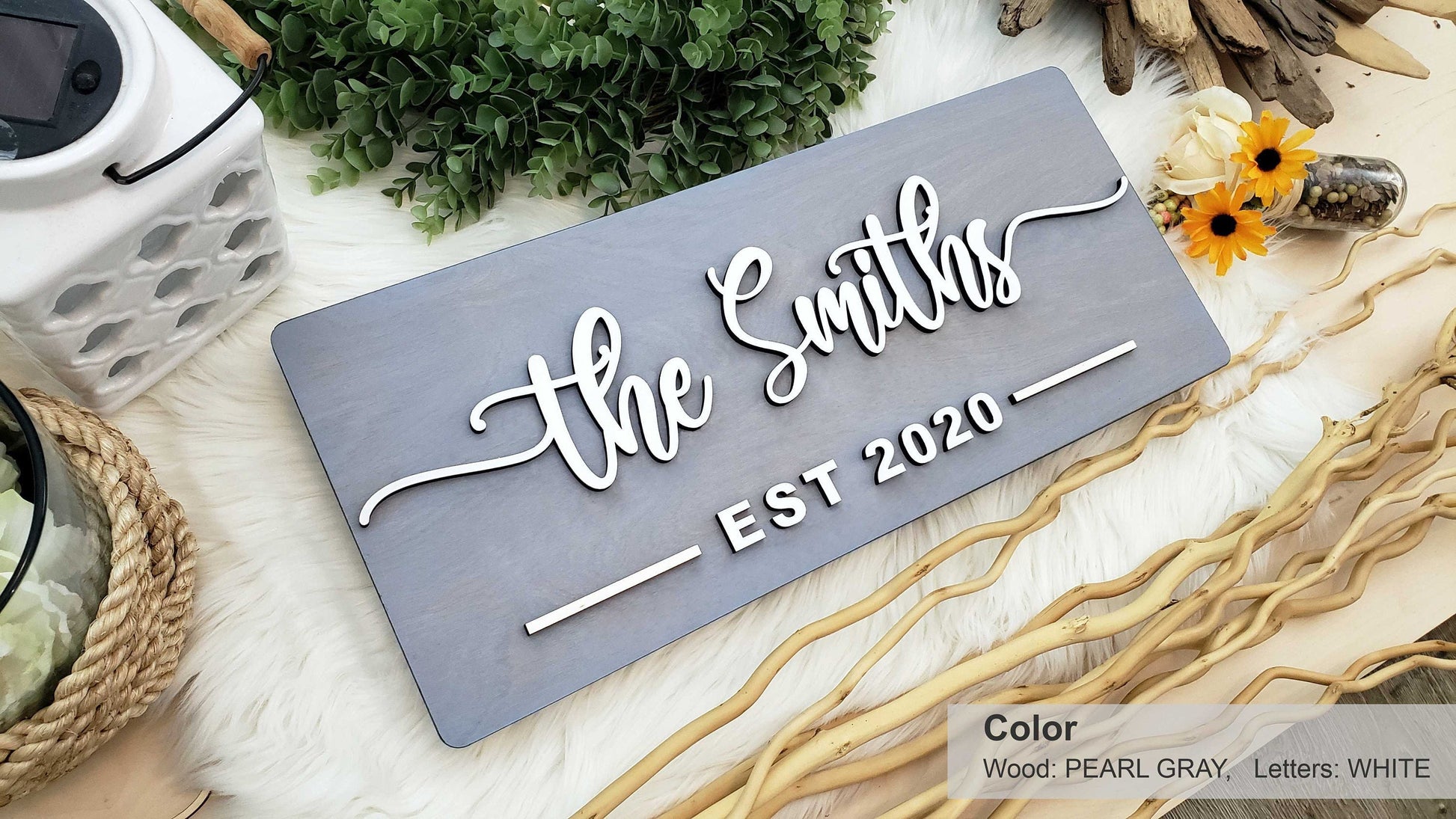 Personalized Farmhouse Wooden Sign | Last Name Sign | Wedding, Anniversary, or Christmas Gift | Rustic Home Decor