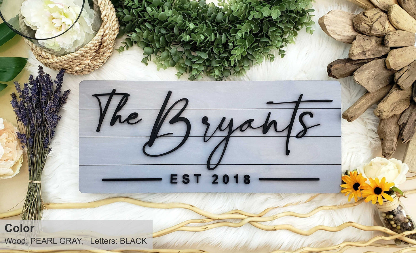 Personalized Farmhouse Wooden Sign | Last Name Sign | Wedding, Anniversary, or Christmas Gift | Rustic Home Decor
