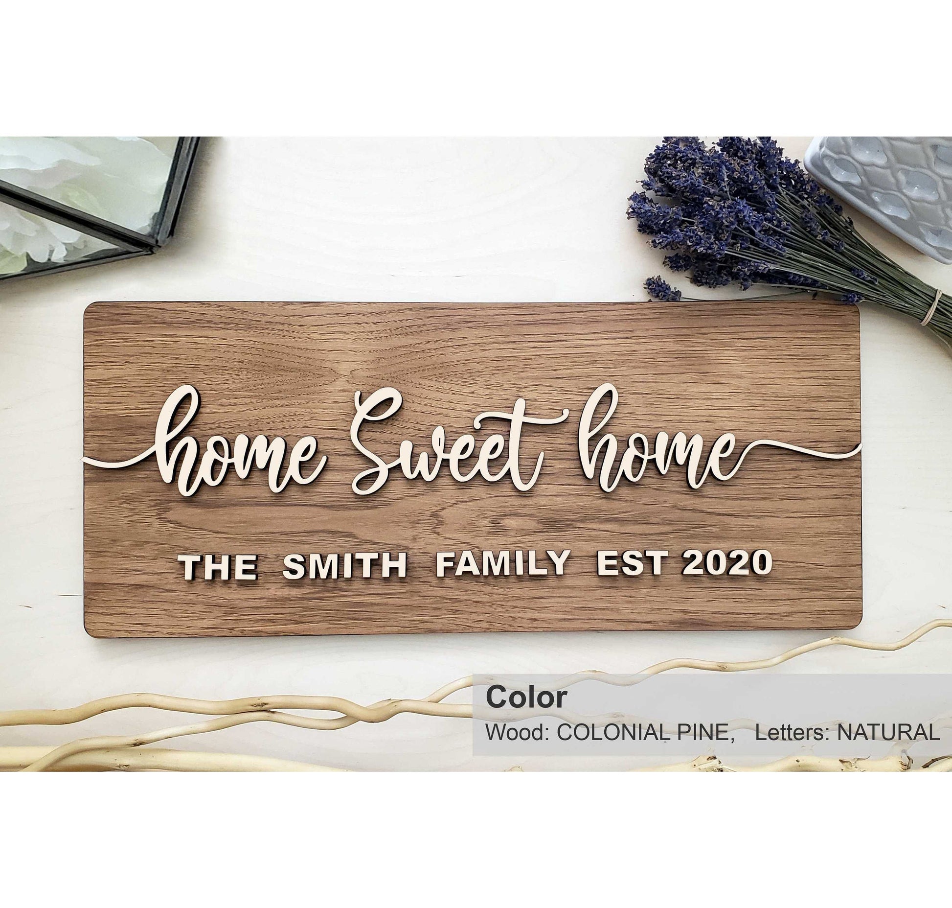 Personalized Farmhouse Wooden Sign | Last Name Sign | Wedding, Anniversary, or Christmas Gift | Home Sweet Home Sign