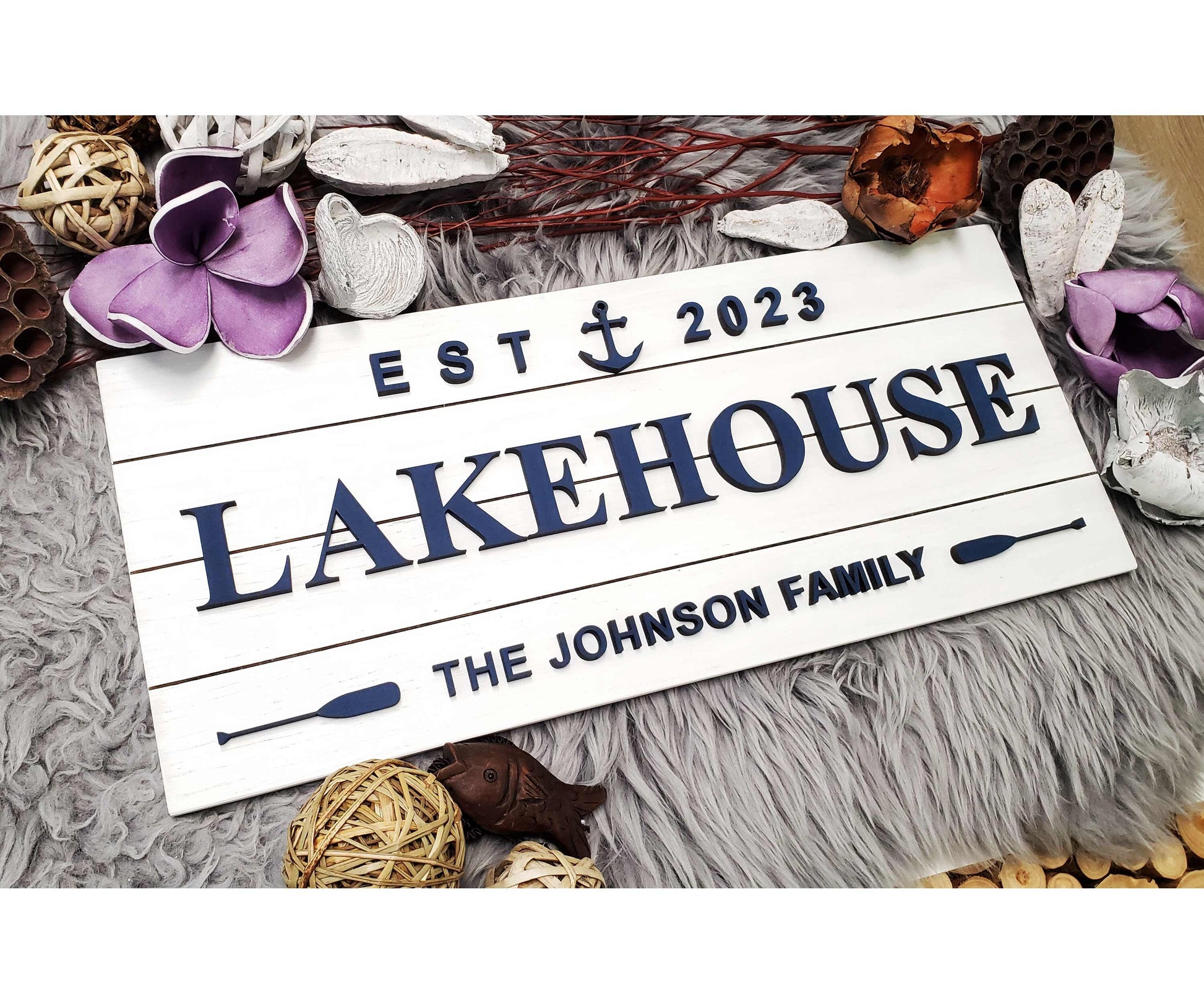 Custom Wood Sign for Lake House Décor and Cottage | Personalized Lakehouse and Cabin Sign