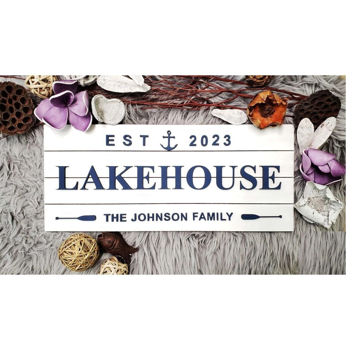 Custom Wood Sign for Lake House Décor and Cottage | Personalized Lakehouse and Cabin Sign