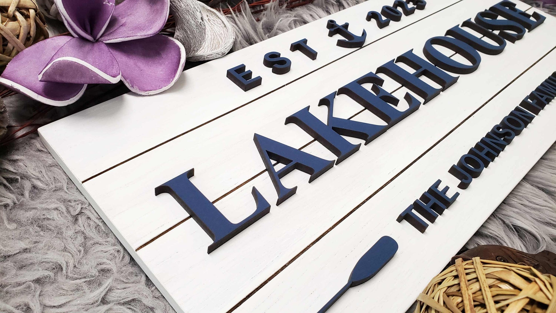 Custom Wood Sign for Lake House Décor and Cottage | Personalized Lakehouse and Cabin Sign