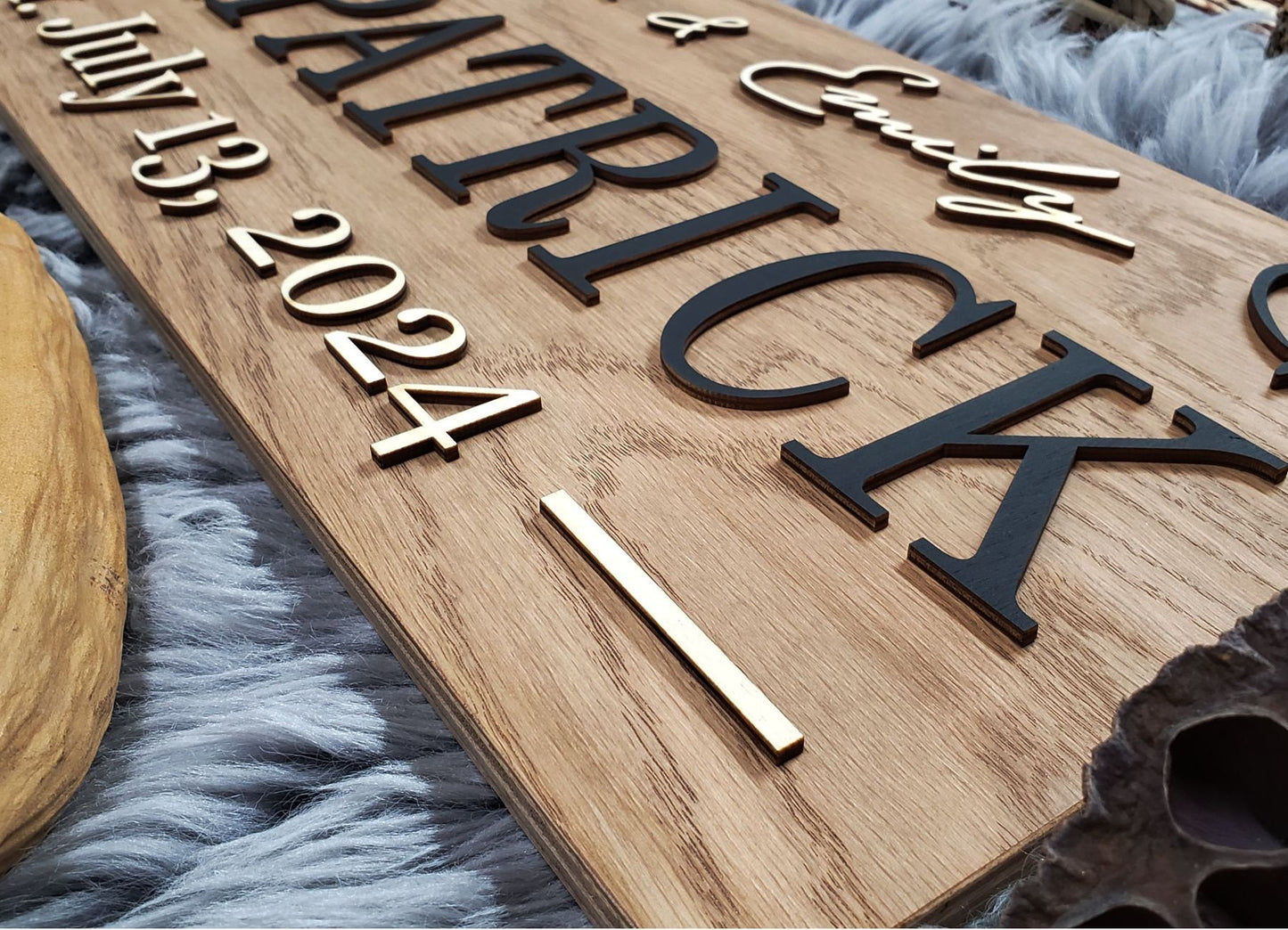 Rustic Personalized Last Name Farmhouse Sign | Wedding Gift for Couple | Unique Anniversary or Christmas Decor