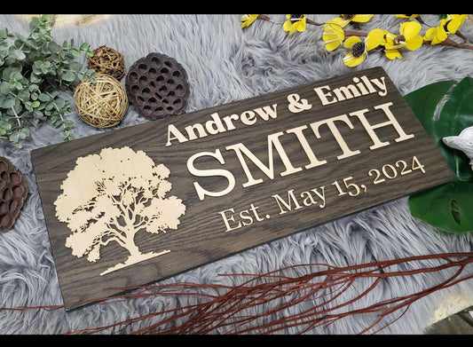 Rustic Personalized Last Name Farmhouse Sign | Wedding Gift for Couple | Unique Anniversary or Christmas Decor