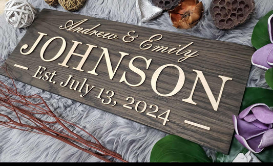 Rustic Personalized Last Name Farmhouse Sign | Wedding Gift for Couple | Unique Anniversary or Christmas Decor