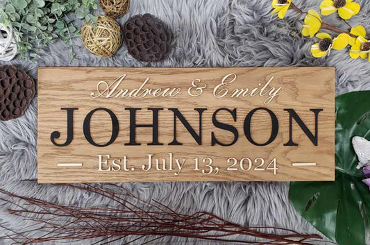 Rustic Personalized Last Name Farmhouse Sign | Wedding Gift for Couple | Unique Anniversary or Christmas Decor