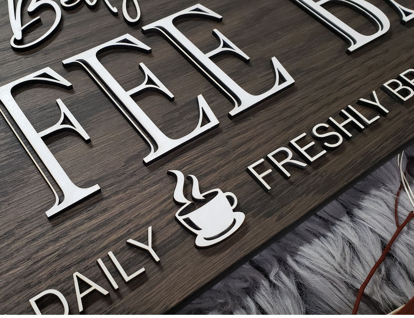 Customizable Rustic Wood Coffee Bar Sign - Personalized Last Name Decor for Housewarming or Anniversary Gift