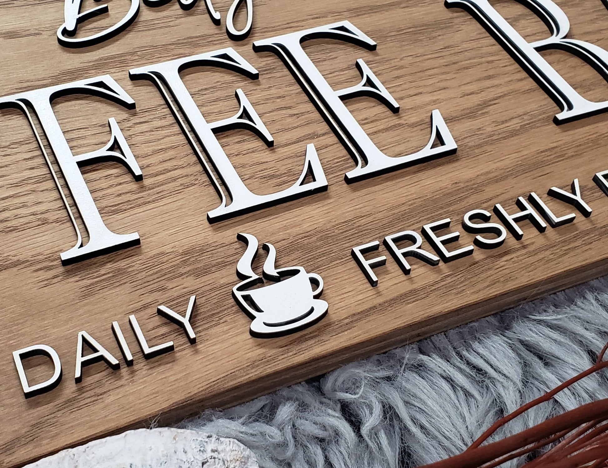 Customizable Rustic Wood Coffee Bar Sign - Personalized Last Name Decor for Housewarming or Anniversary Gift