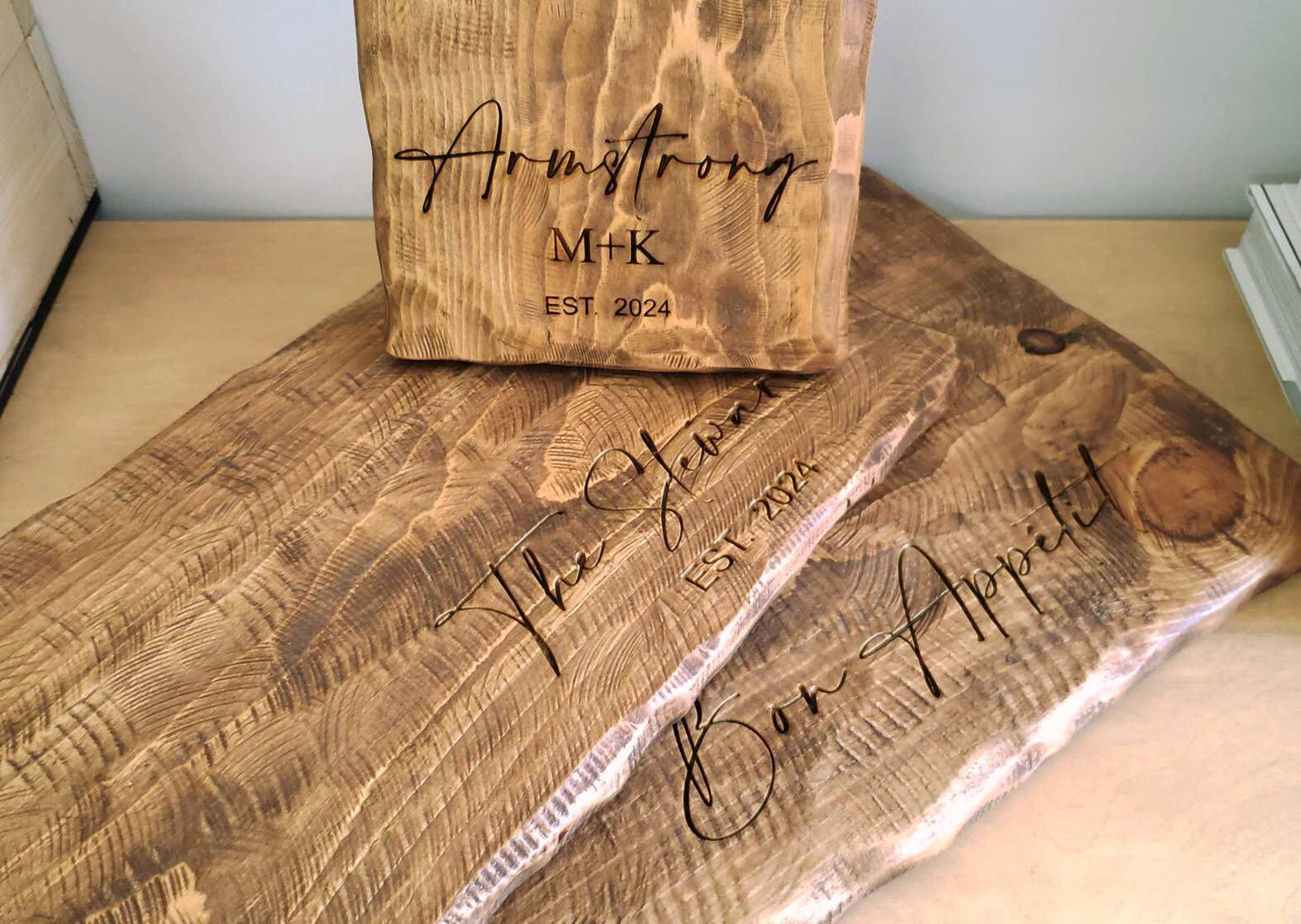 Extra Large Rustic Personalized Charcuterie Boards | Handcrafted Farmhouse Decor | Wedding Gift