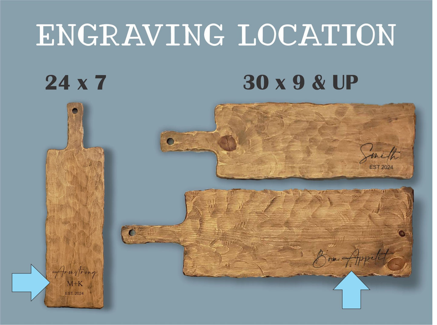 Extra Large Rustic Personalized Charcuterie Boards | Handcrafted Farmhouse Decor | Wedding Gift