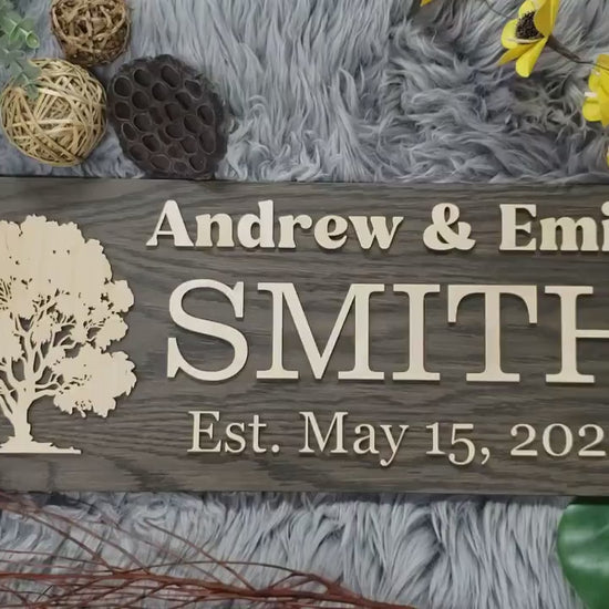 Rustic Personalized Last Name Farmhouse Sign | Wedding Gift for Couple | Unique Anniversary or Christmas Decor