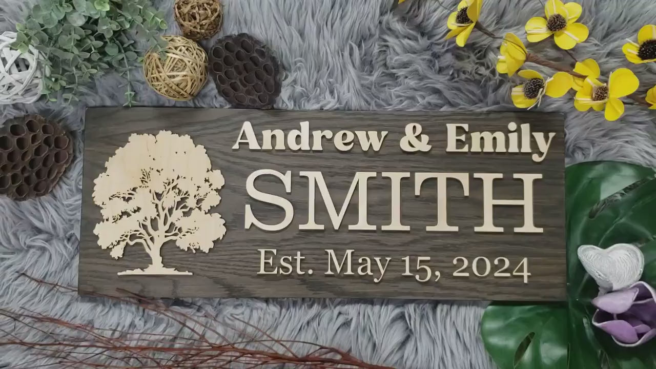 Rustic Personalized Last Name Farmhouse Sign | Wedding Gift for Couple | Unique Anniversary or Christmas Decor