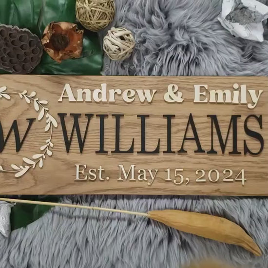 Rustic Personalized Last Name Farmhouse Sign | Wedding Gift for Couple | Unique Anniversary or Christmas Decor