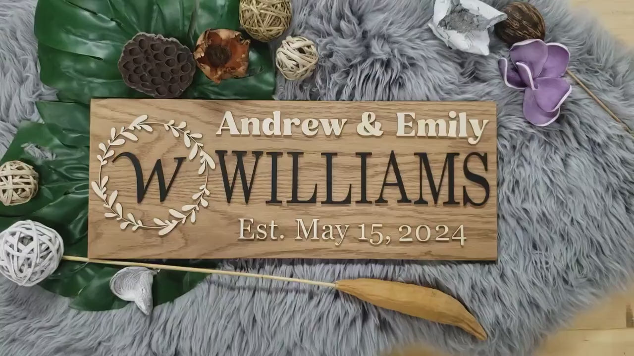 Rustic Personalized Last Name Farmhouse Sign | Wedding Gift for Couple | Unique Anniversary or Christmas Decor