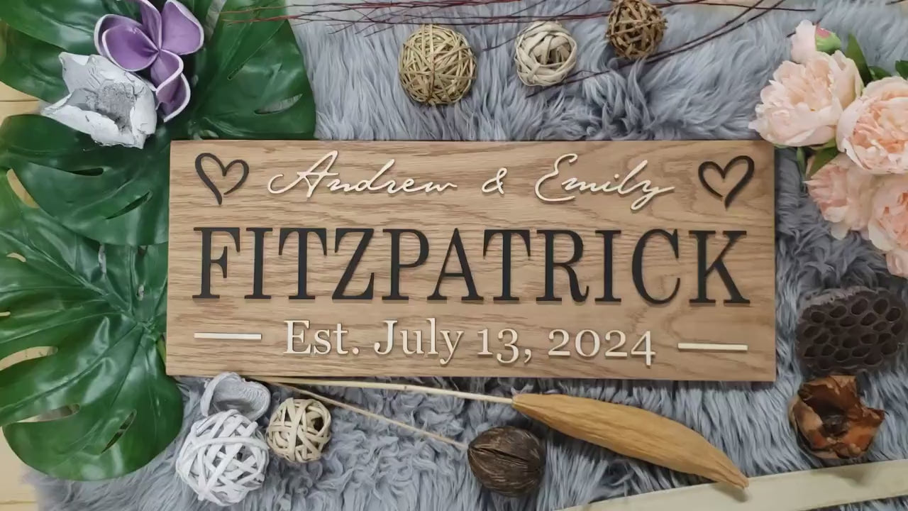 Rustic Personalized Last Name Farmhouse Sign | Wedding Gift for Couple | Unique Anniversary or Christmas Decor