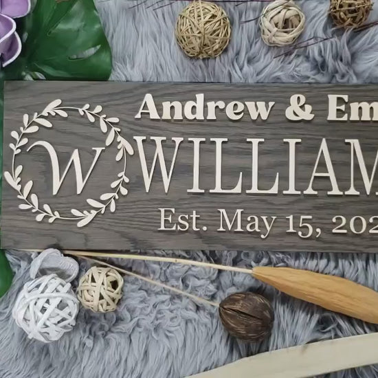 Rustic Personalized Last Name Farmhouse Sign | Wedding Gift for Couple | Unique Anniversary or Christmas Decor