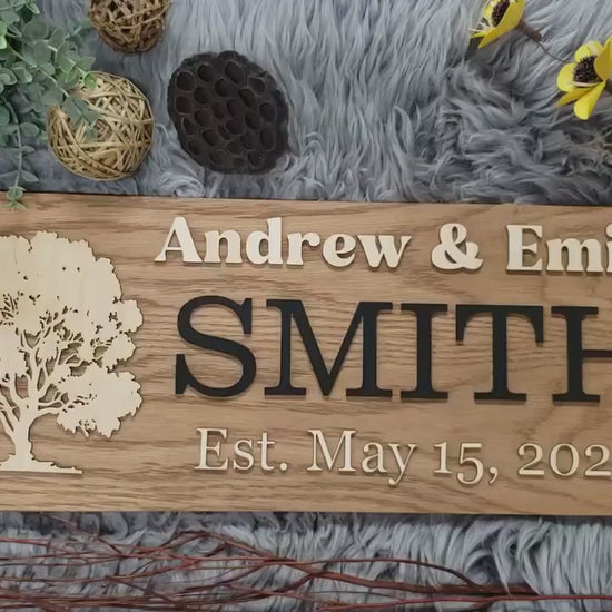 Rustic Personalized Last Name Farmhouse Sign | Wedding Gift for Couple | Unique Anniversary or Christmas Decor