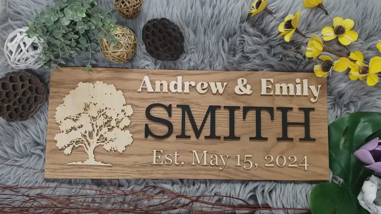 Rustic Personalized Last Name Farmhouse Sign | Wedding Gift for Couple | Unique Anniversary or Christmas Decor