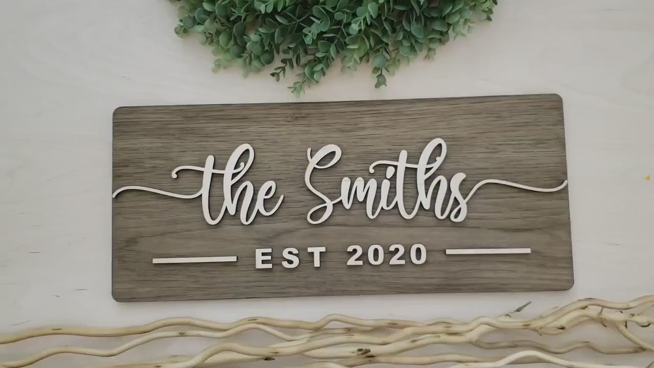 Personalized Farmhouse Wooden Sign | Last Name Sign | Wedding, Anniversary, or Christmas Gift | Rustic Home Decor