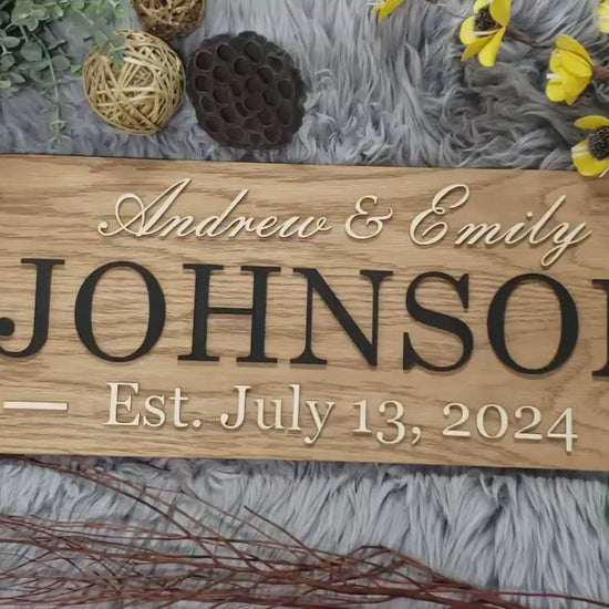 Rustic Personalized Last Name Farmhouse Sign | Wedding Gift for Couple | Unique Anniversary or Christmas Decor