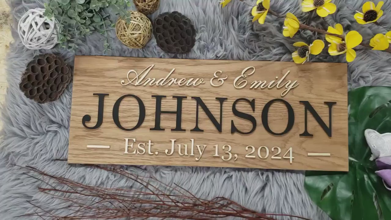 Rustic Personalized Last Name Farmhouse Sign | Wedding Gift for Couple | Unique Anniversary or Christmas Decor