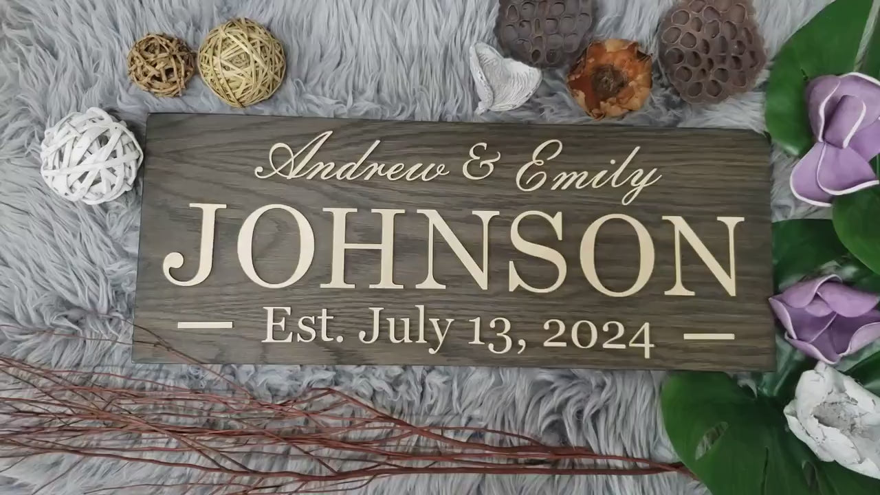 Rustic Personalized Last Name Farmhouse Sign | Wedding Gift for Couple | Unique Anniversary or Christmas Decor