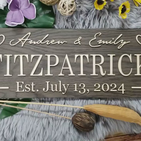 Rustic Personalized Last Name Farmhouse Sign | Wedding Gift for Couple | Unique Anniversary or Christmas Decor