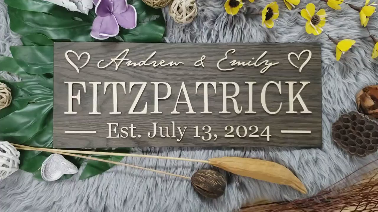 Rustic Personalized Last Name Farmhouse Sign | Wedding Gift for Couple | Unique Anniversary or Christmas Decor